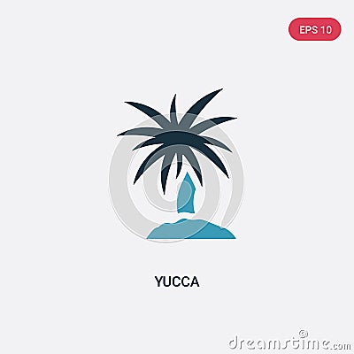 Two color yucca vector icon from nature concept. isolated blue yucca vector sign symbol can be use for web, mobile and logo. eps Vector Illustration