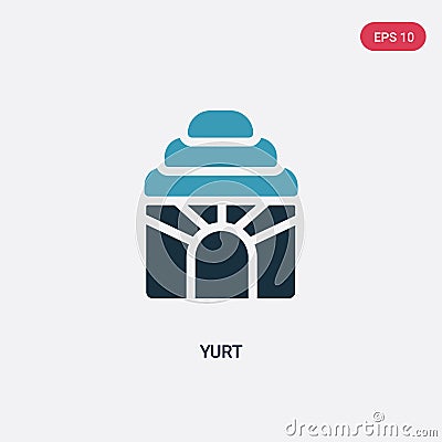 Two color yurt vector icon from sauna concept. isolated blue yurt vector sign symbol can be use for web, mobile and logo. eps 10 Vector Illustration