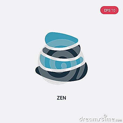 Two color zen vector icon from religion concept. isolated blue zen vector sign symbol can be use for web, mobile and logo. eps 10 Vector Illustration