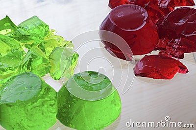 Two colored jelly Stock Photo