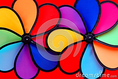 Two colorful pinwheels Stock Photo