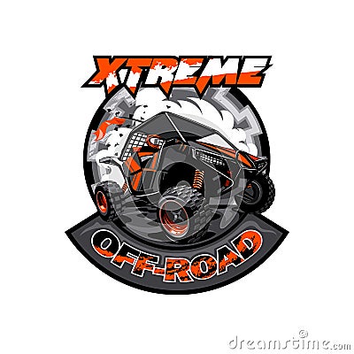 Off-Road ATV Buggy Logo, Extreme adventure. Vector Illustration
