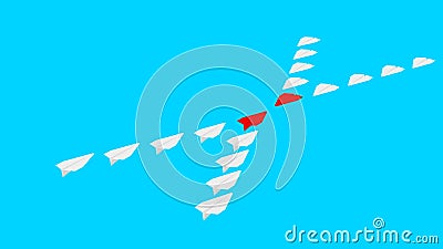 Two companies compete. Paper planes Stock Photo