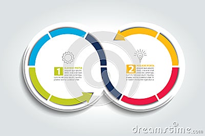 Two connected Arrow circles. Infographic Element. Vector Illustration