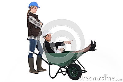 Two construction workers Stock Photo