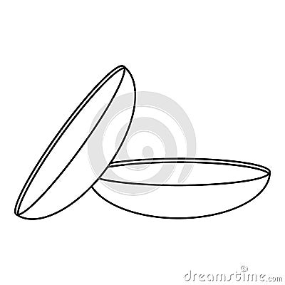 Two contact lenses icon, outline style Vector Illustration