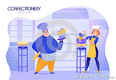 Cooks Cartoon Illustration Vector Illustration