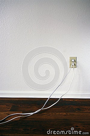 Two Cords Plugged In Stock Photo