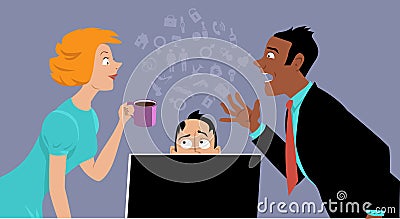 Office rumors spreading Vector Illustration