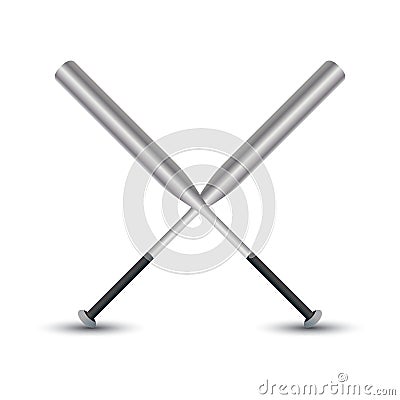 two crossed baseball bats. Vector illustration decorative design Vector Illustration