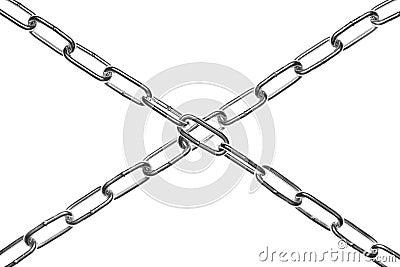 Two crossed chains Stock Photo