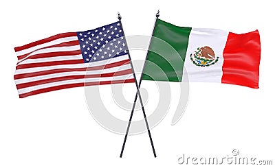 Two crossed flags Stock Photo