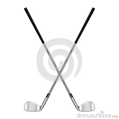 Two crossed golf clubs Vector Illustration