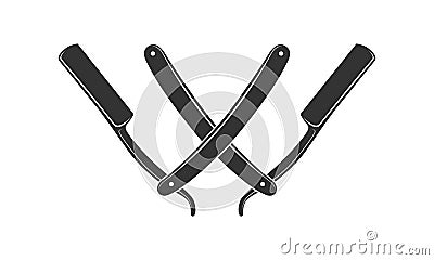 Two crossed razors graphic sign Cartoon Illustration