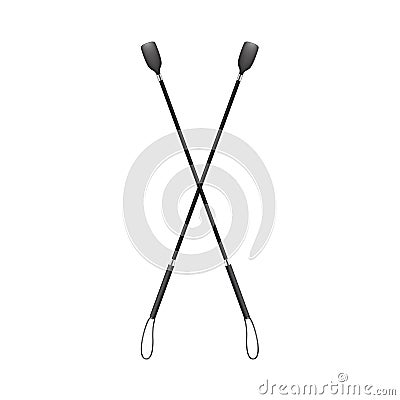 Two crossed riding whips Vector Illustration