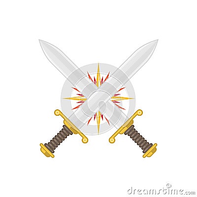 Two crossed swords. Vector Illustration