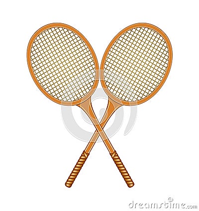 Two crossed tennis rackets Vector Illustration