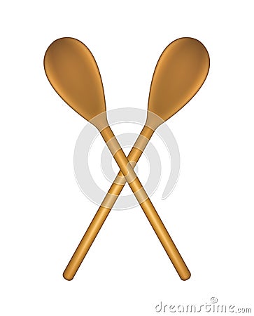 Two crossed wooden spoons Vector Illustration