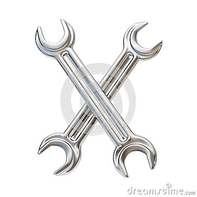 Two crossed wrenches Stock Photo