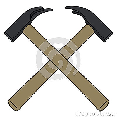 Two crossing hammers Vector Illustration