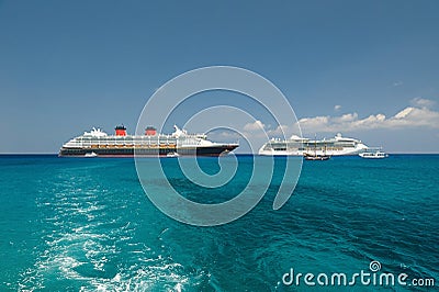 Two cruise ships in harbor Stock Photo