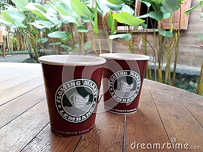 Two cup coffe on lembang, west java Editorial Stock Photo