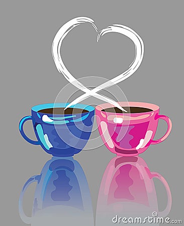 Two cups of coffee Vector Illustration