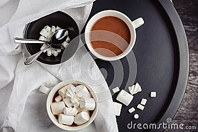 Two cups of hot cocoa Stock Photo