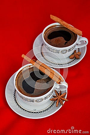 Two cups of morning coffee Stock Photo