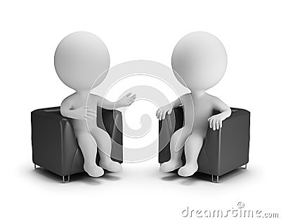 3d small people - conversation Stock Photo