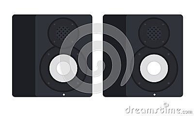 Speakers with subwoofers for playing music sounds Musician vector icon flat isolated illustration. Vector Illustration