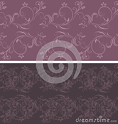 Two dark violet ornamental backgrounds Vector Illustration