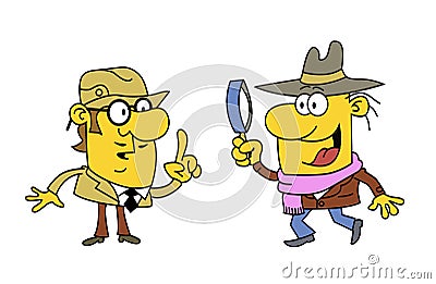 Two detectives investigating a crime Stock Photo