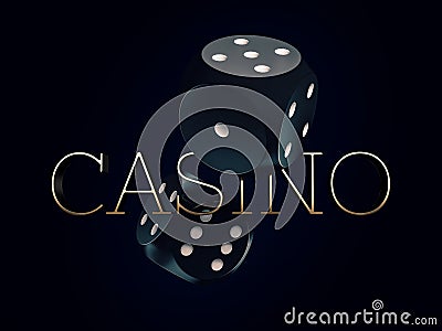 Two dices casino gambling template concept., clipping path included Stock Photo