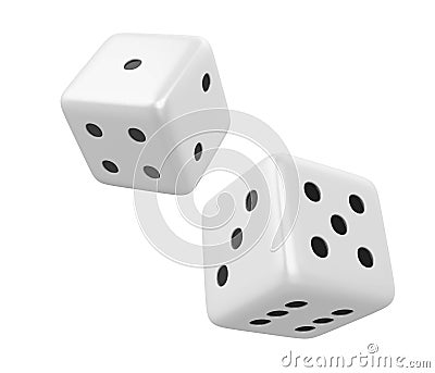 Two Dices Isolated Stock Photo