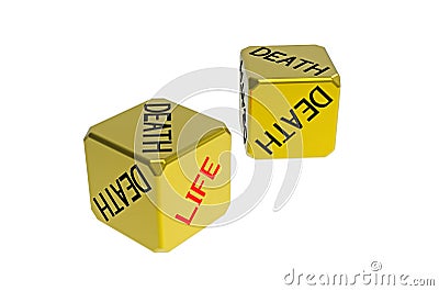 Two dices life death Stock Photo