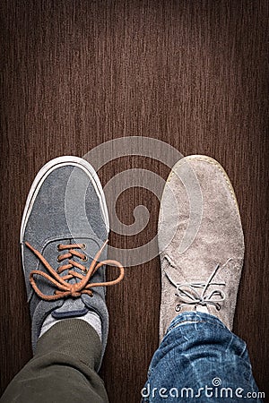 Two different style of shoes Stock Photo