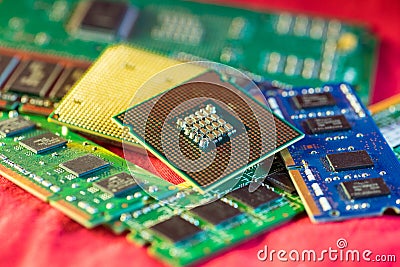 CPUs with RAM Stock Photo