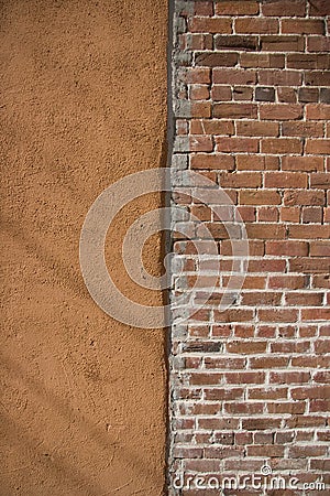 Two different wall styles Stock Photo