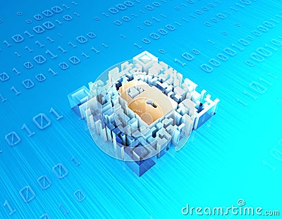 Two-dimensional code data transmission and lock, data interaction and security protection Stock Photo