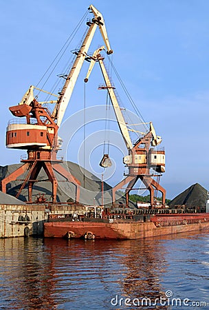 Two dock clamshell Stock Photo