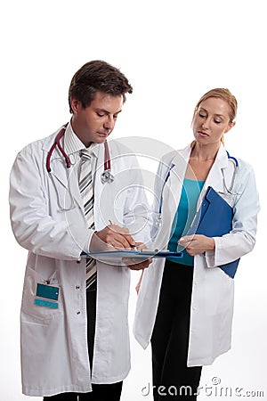 Two doctors in discussion Stock Photo