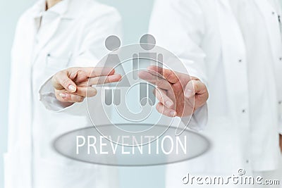 Two doctors supporting prevention Stock Photo