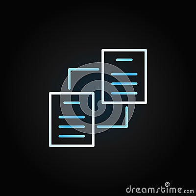 Two Document papers linear vector colored concept icon Vector Illustration