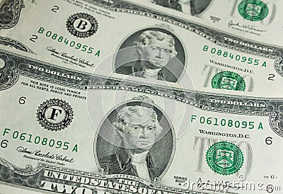 Two-dollar bill Stock Photo