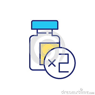 Two dose vaccination RGB color icon Cartoon Illustration