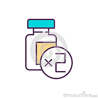 Two-dose vaccination RGB color icon Vector Illustration