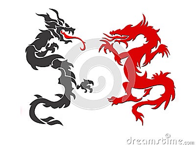 Two dragons Stock Photo