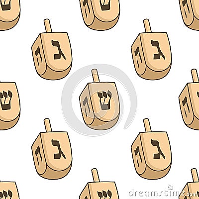 Two Dreidel Hanukkah Seamless Pattern Vector Illustration