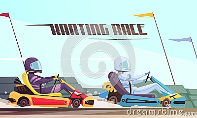 Kart Racing Illustration Vector Illustration